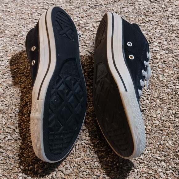 Vintage Y2K Converse Black & White Low Top Lace Up Skateboarding Shoes Size 9 - Picture 11 of 13